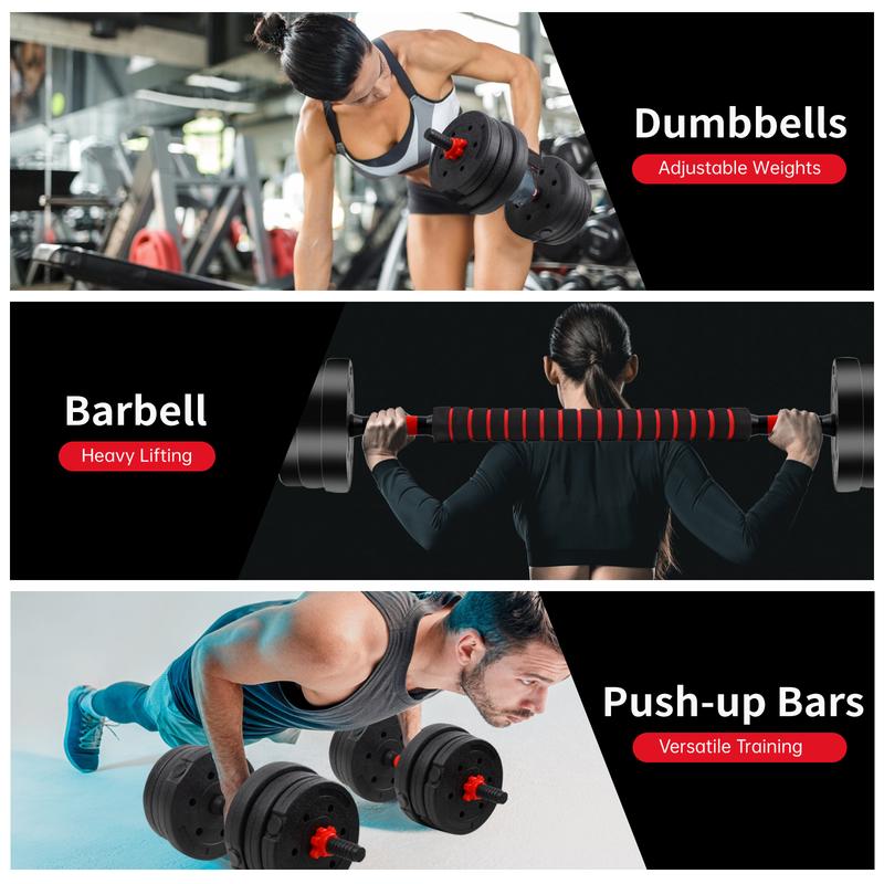 22/44LBS Adjustable-Dumbbells-Sets,Free Weights-Dumbbells Set of 2 Convertible To Barbell A Pair of Lightweight for Home Gym,Women and Men Equipment