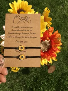 Sunflower Bracelet- Best Friend Gift-Mother Daughter Gift-Friendship Bracelet -Female- Anniversary- Birthday