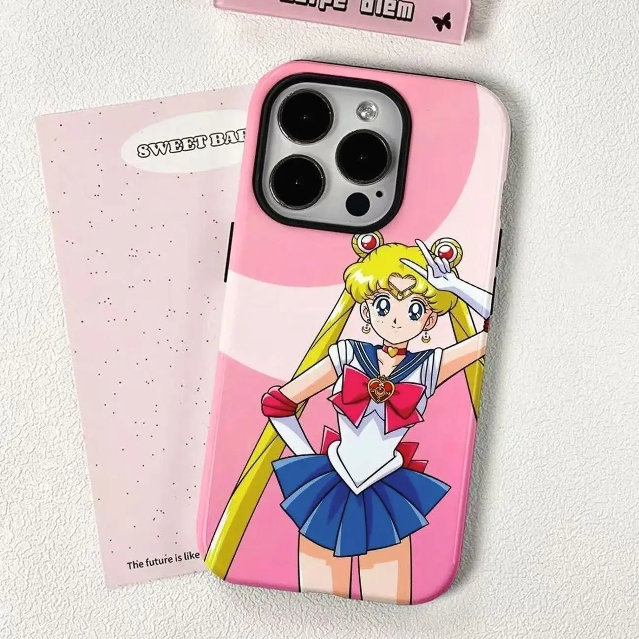 Sailor Moon Pink Clear iPhone Case for iPhone 16, 15, 14, 13, X, XR, XS Max