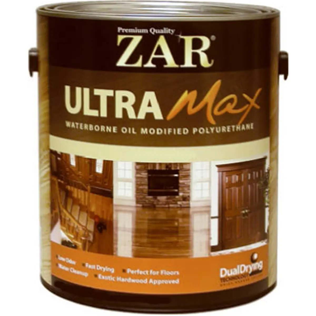 212 MAIN Zar 36013 1-gal Ultra Max Waterborne Oil-Modified Interior Polyurethane - Pack of 2, Low Odor Dual Drying Wood Protector for Cabinet, Floor, Woodwork, Exotic Hardwood, Automotive Paint Care (Child Safe When Dry)
