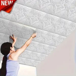 20/50/100 Sheets 3mm Waterproof Oil-Resistant Xpe Wallpaper, 3D Clover Design, Easy Cut, Cleanable, Removable Self-Adhesive, for Living Room, Bedroom, Walls, Ceiling