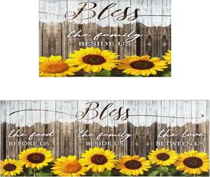Sunflower Kitchen Rugs Sets of 2 Sunflower Kitchen Mat Washable Non-Slip Kitchen Floor Mats for in Front of Sink Sunflower Kitchen Decor Pionism
