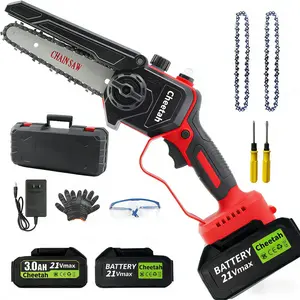 6 Inch Cordless Mini Chainsaw with 1500mAh Battery Lightweight Handheld Design for Tree Trimming Branch Cutting Garden Maintenance Easy One Handed Operation