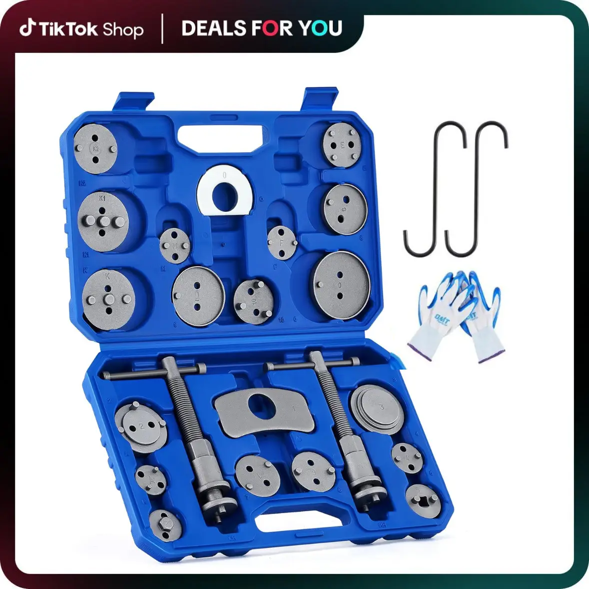 【Fall Deals For You】Orion Motor Tech24pcs Heavy Duty Disc Brake Caliper Tool Set Disc Brake Caliper Compressor Wind Back Tool Brake Spreading Tools, w