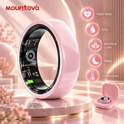 Smart Ring Health Tracker for Women & Men, AI Fitness Ring with Heart Rate, SpO2, Sleep, Stress, Body Temperature & Menstrual Cycle Tracking, IP68 Waterproof, 5–7 Day Battery, iOS Android, Charging Case