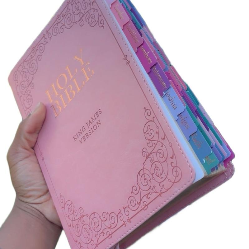 Pink Pre Tabbed Bible - Perfect for Beginners pretty pink holy Bible Bible study Pastel Daily Devotional Journal