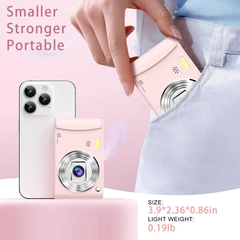 Digital Camera for Photography Vlogging Video Camera with 2.4'' Screen 64GB SD Card Point, Shoot Compact Travel Vintage Cameras excellent gift for Birthday and Back-to-School Gift, Christmas Gift