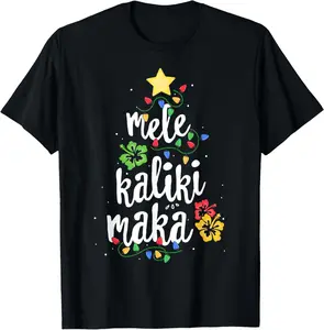 100%cotton Mele Kalikimaka For Women Hawaiian Hawaii Christmas T-Shirt