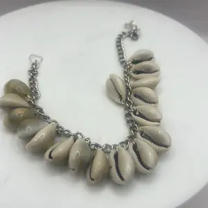 Goddess Ankle - Bracelet Featuring Shell Charms on Chain Design