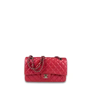 Pre-owned CHANEL Patent Leather Shoulder Bags Pink Patent Medium Double Flap