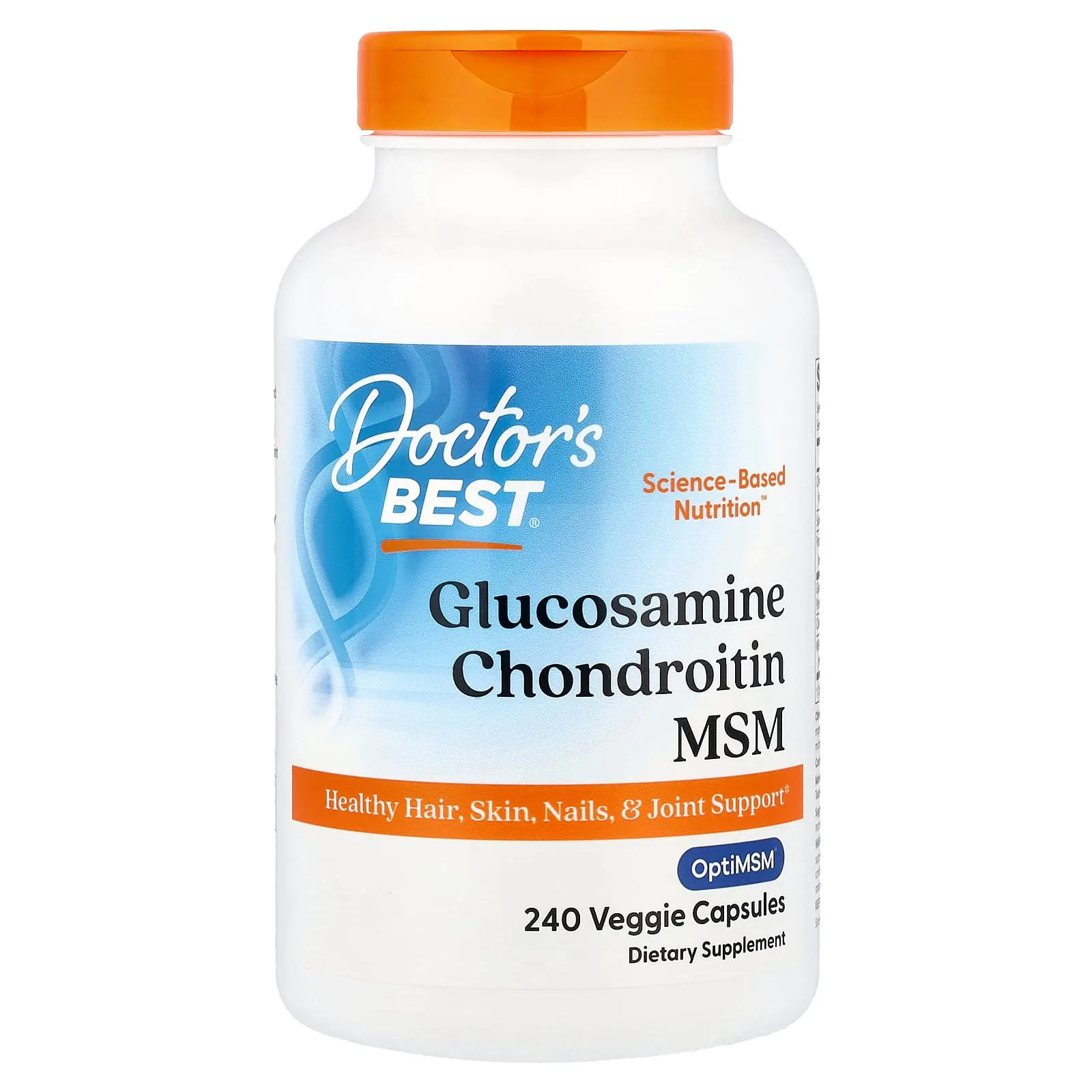 Doctor's Best Glucosamine Chondroitin MSM with OptiMSM®, 240 Veggie Capsules | HSA/FSA Eligible