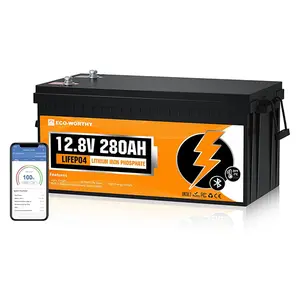ECO-WORTHY 3584Wh 12V 280Ah LiFePO4 RV Battery w/Bluetooth & Low Temp Cutoff - Built-in 200A BMS - Deep Cycle for Camper, Trailer, Off-Grid, Solar System