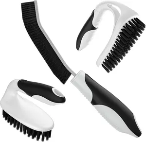 Heavy Duty Scrub Brush Set – 3PCS Crevice Cleaning Brushes with Stiff Bristles for Tile, Grout, Bathroom & Kitchen