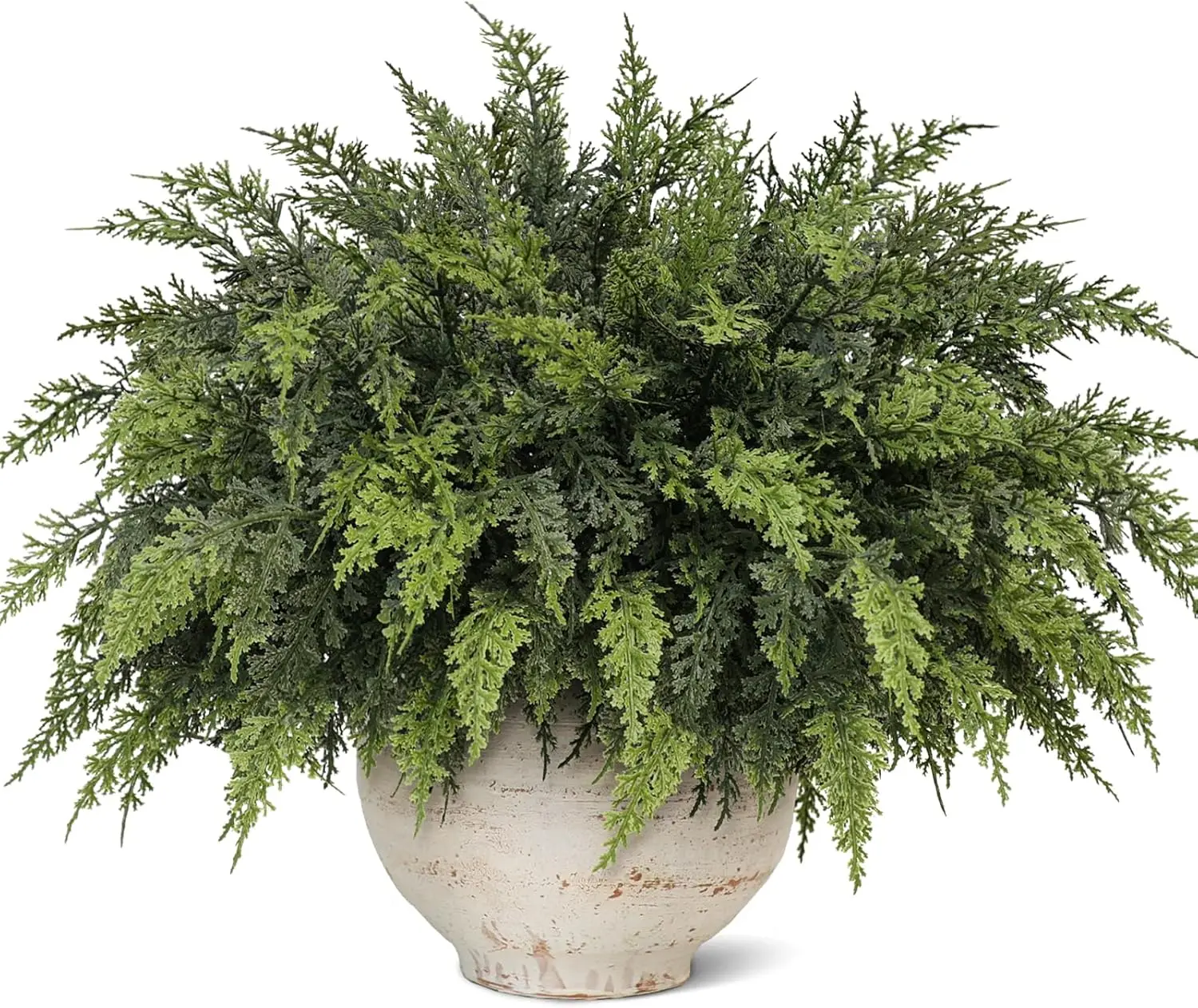 Real Touch Christmas Cedar Branches 18 Inches Artificial Cedar Branch Faux Greenery Plants Stem Fake Pine Picks for Vase DIY Crafts Garland Wreath Xmas Indoor Outdoor Decor 12 Pcs UV Resistant Flower Bulk real touch greenery pick