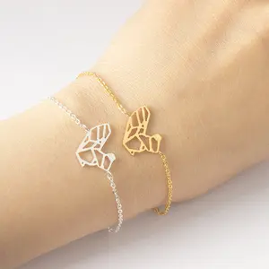 Gold squirrel woman jewelry origami squirrel Bracelet