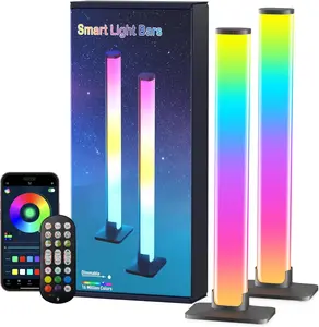 2 Pack RGBIC Light Bar, 16 Million Colors Smart LED Light Bar, Music Sync Ambient Lighting, Brightness Dimmable and Timer for Bedroom, Gaming, PC, Party
