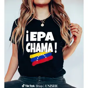 100% Cotton Venezuelan Flag Tee with Epa Chama Unisex Style Shirt