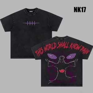 Pain Nagato Washed Anime T-Shirt, Naruto Akatsuki Vintage Dark Streetwear Graphic Tee, Guys Gifts, TikTok Shop Deals