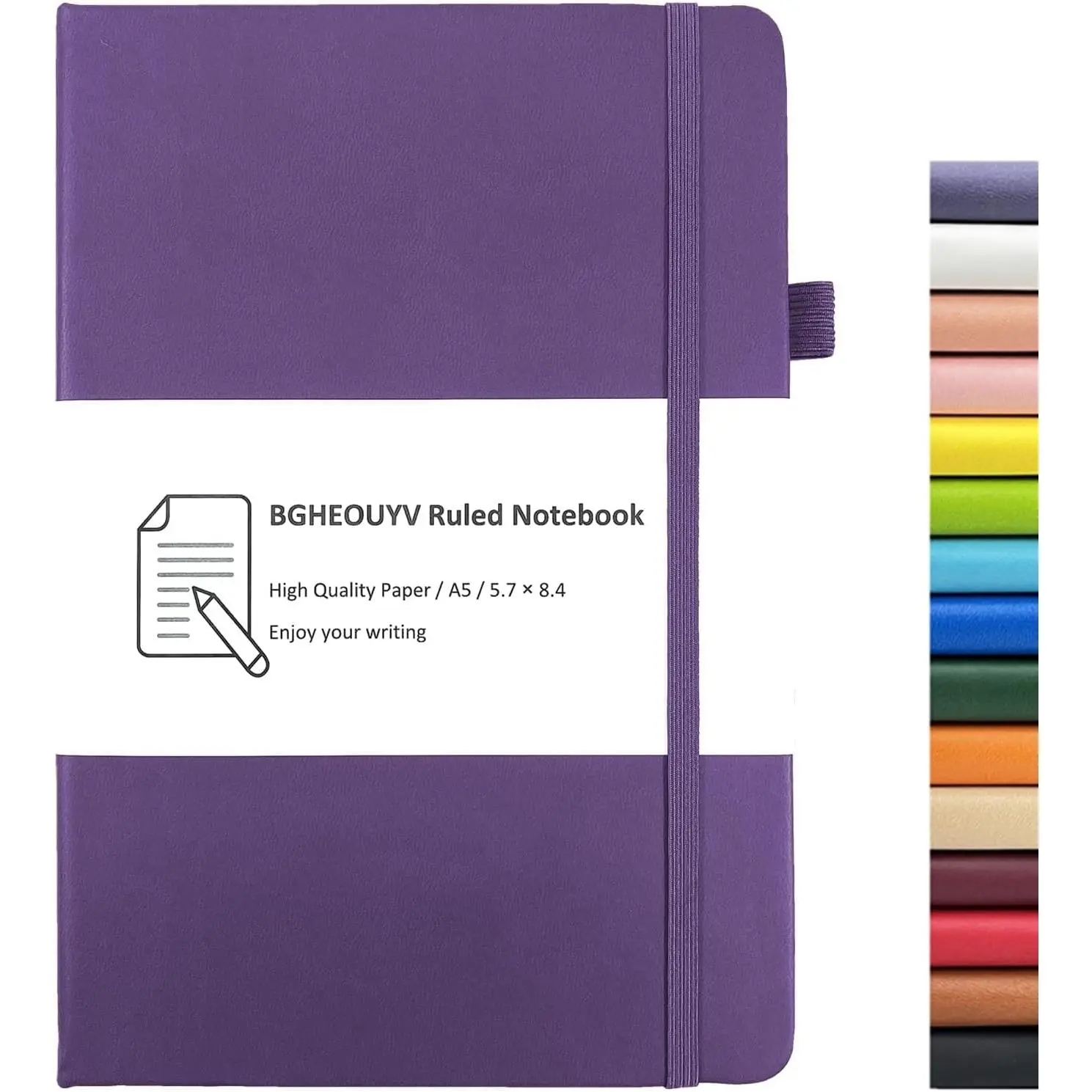 Notebook Journal, College Ruled Notebook Lined A5 160 Pages,Hard Cover Journals for Writing, Notebooks for Work Office School Women Men,5.7 inches x 8.4 inches(Purple)