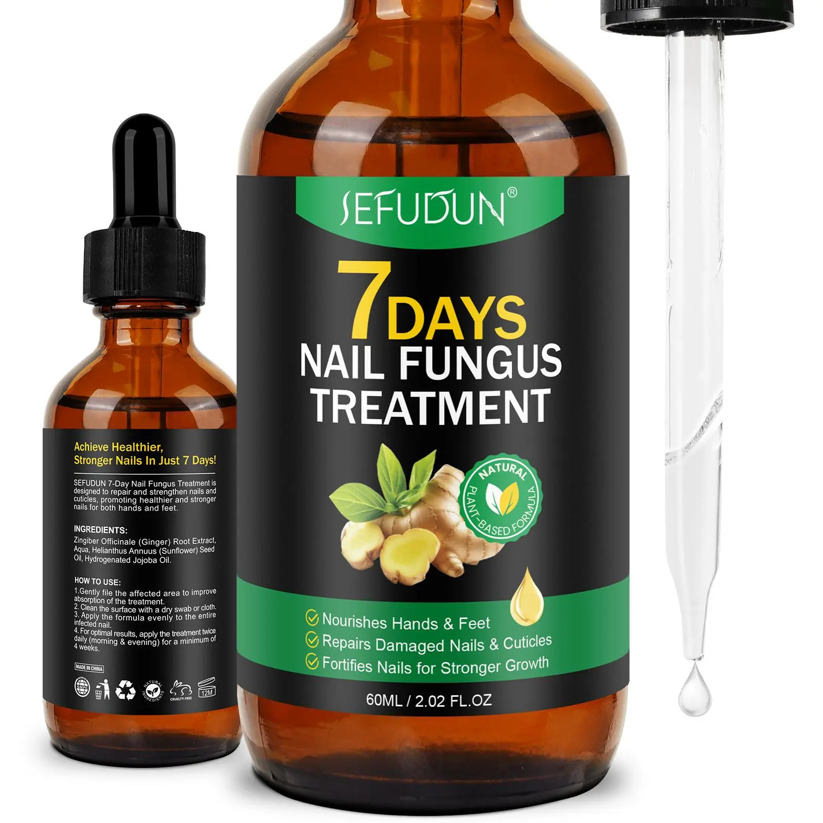Ginger Nail Essence Oil, Natural Advanced Essential Oil, Gentle and Non-irritating To Nails, Suitable for Nail Care, Nail Beauty Products, Nail Care Liquid, Nail Nutrient Oil, Nail Growth Oil, Nail Care Solution, Treatment
