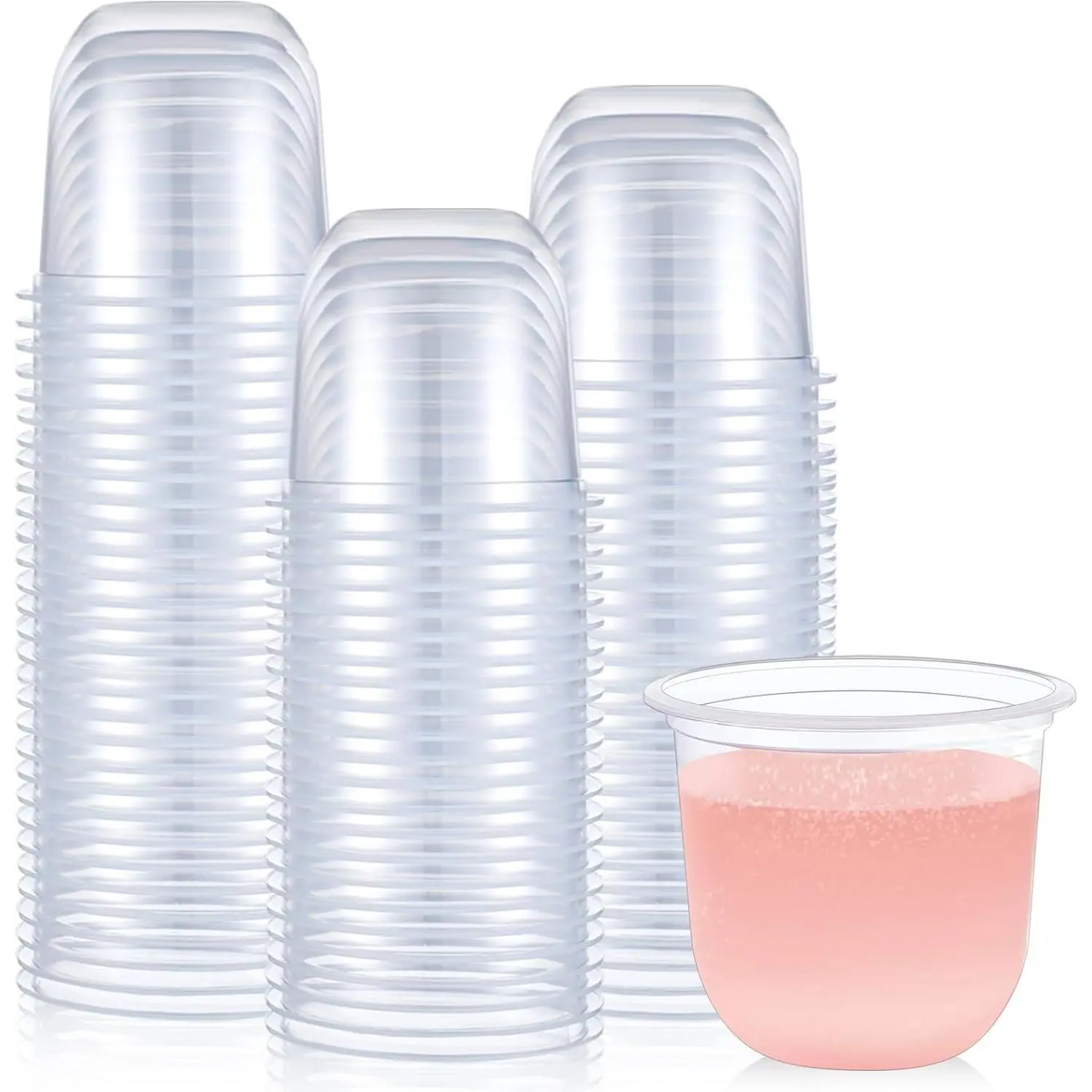 100 Pcs Plastic Stemless Wine Glasses Disposable for Parties Weddings Birthdays Cocktail(12oz)