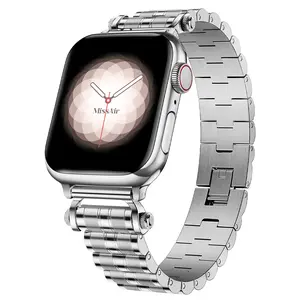 Stainless Steel Metal Watch Band - Compatible with Apple Watch Series 1-11, SE & Ultra (38mm-49mm), Dressy Bracelet Wristband for Women