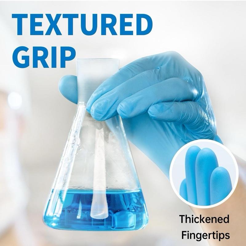 Medical Blue Nitrile Disposable Exam Gloves 4.5 Mil 100 Pcs Chemical Resistant Powder-Free Latex-Free Food-Safe Meduim, Small, Large, XL