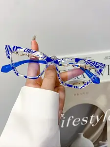 New Fashion Bohemian Small Frame Cat Eye Glasses, Trendy Casual Eyeglasses, Lightweight Durable Glasses, High Quality Temple Decoration, Multi-Color Trendy Street Style Eyewear for Men & Women, Trendy Frames
