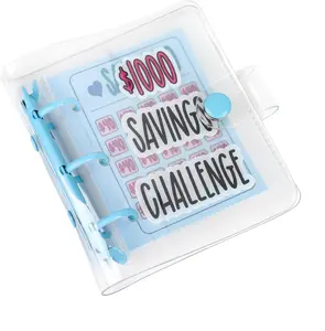 Whimsical Accounting Supplies Mini Money Saving Binder, Portable Budget Tool with 25 Envelopes, $1000 Savings Challenge Book