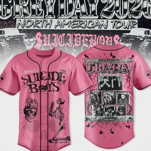 GREYDAY 2026 North American Tour Baseball Jersey – Black & Pink Shirt, Underground Rap Merch, Unisex Streetwear