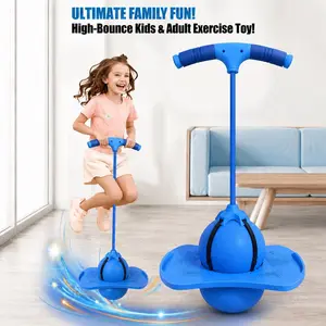 Pogo Jumper with Handle and Ball Pump, High-Bounce Trick Board Pogo Ball Toy with Safety Features, Fun Jumping Toy for Kids, Boys, Girls and Adults