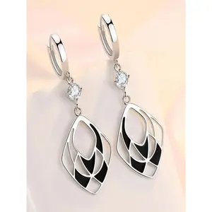 Black Net Drop Earring