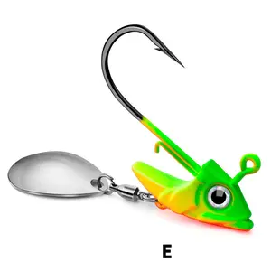 1pcs Lure Lead Head Hook with Hook, 7g/10g/15g Soft Fish Weight Anti-Bottom Fishing Hooks, Bass Casting Accessories