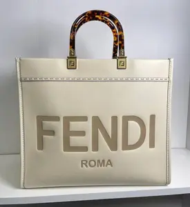 Pre-owned FENDI LEATHER Tote Bags SUNSHINE MEDIUM