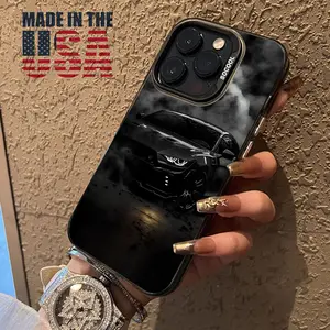 Case for iPhone 16 Pro Max 15 Plus 14 13 12 11 XS XR Cool Black Sports Car Matte Shockproof Anti-Scratch Stylish Smartphone Cover