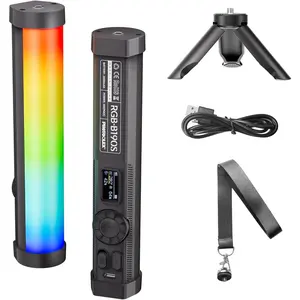 RGB Tube Light, Mini LED Video Light Wand for Photography, 2600mAh Rechargeable  Handheld Light Stick 2500-9900K 360? Full Color CRI 96+, Camera Light Bar for Vlog  YouTube