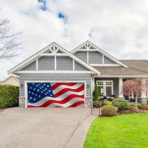 Patriotic American Flag Garage Door Mural, Rustic Americana Garage Door Decor, 4th of July & Veterans Day Outdoor Porch Decoration