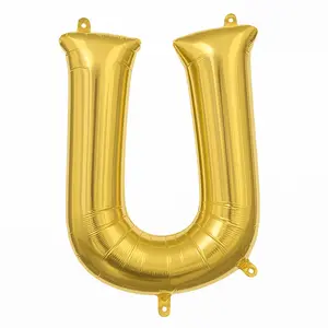 Gold Foil Air-Filled Letter "U" Balloon