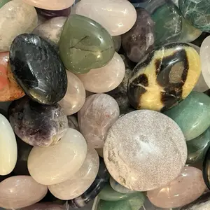 Natural Assorted Crystal Palm Stones for Healing and Prosperity Polished Intuitively Chosen