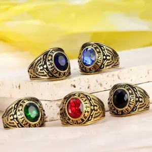 18K Gold Plated Eagle Classic Cubic Zirconia Ring Men's Jewelry, Father's Day Birthday Anniversary Gift and Daily Wear
