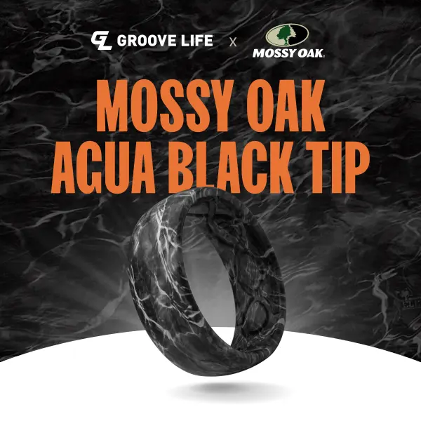 Groove Life Mossy Oak Agua Blacktip Camo Silicone Ring – Breathable Hunting Wedding Band for Men Groove Life Mossy Oak Agua Blacktip Camo Silicone Ring – Breathable Hunting Wedding Band for Men