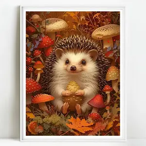 Cartoon Hedgehog Pattern DIY Diamond Arts Colorful Painting Kit, DIY 5D Diamond Arts Colorful Painting Kit, Wall Art Decor for Home, Diamond Art Tools, Diamond Pattern Design