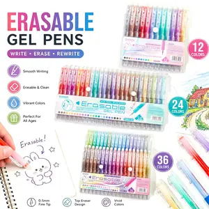 SHANDS Magic Erasable Gel Pens Set - 12/24/36-Color Options, 0.7mm Fine Point, Office Stationery for Clean Notes, Creative Journaling & Color-Coding Schedules