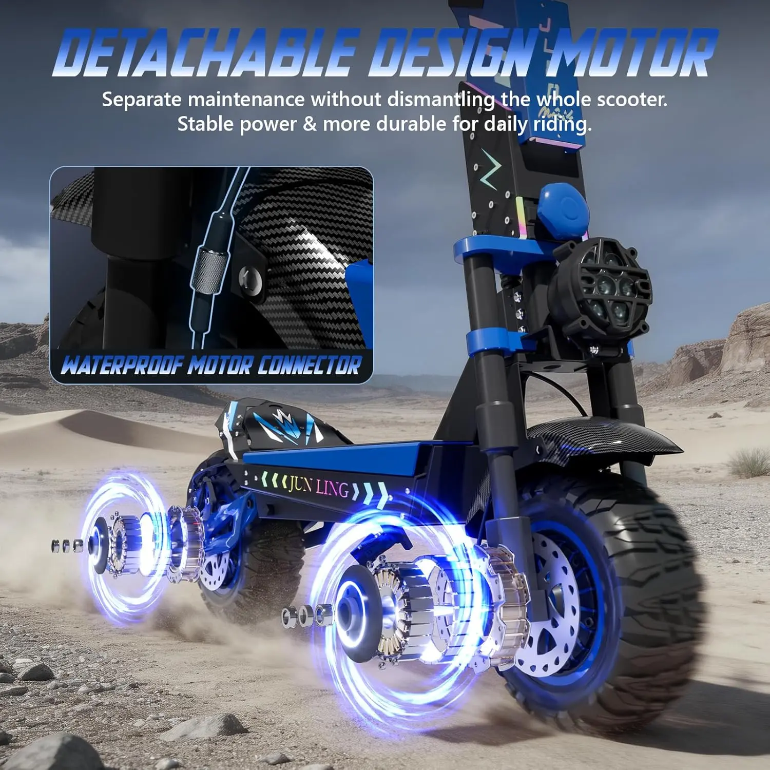 REDDYDY JL80 Bluetooth Light-Up Electric Scooter for Adults, 43
