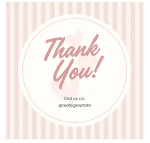 ink and Beige Geometric Playful Thank You Circle Sticker 1 inch sticker