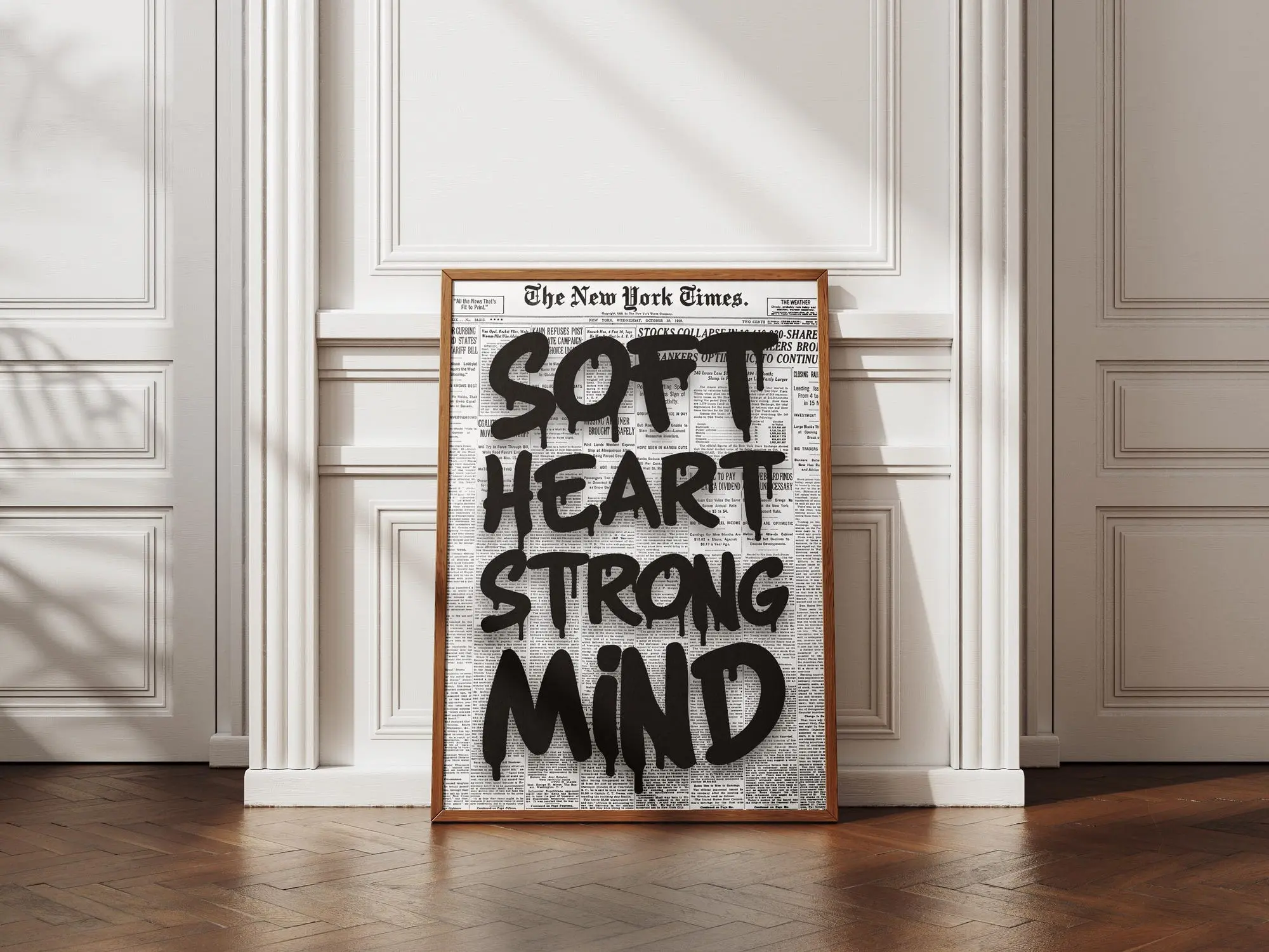 Soft Heart Strong Mind Motivational Wall Art Print Feminine Poster Empowering Typography Decor