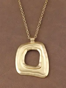 Boho Style Pendant Necklace, Large Open Design Jewelry Accessory, Perfect for Daily Wear & Party, Metal Chain Necklace