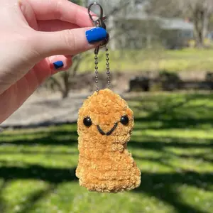 Chicken Nugget Plushie - Handmade Crochet Chicken Nugget - Stuffed Toy Plushie