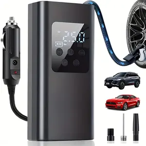 12V Car Air Pump with Digital Pressure Gauge, Automatic Inflator, Automotive Tire Inflator, Plug-In Electric Pump for Cars, Motorcycles, Bikes, Balls