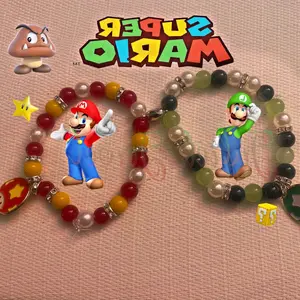 Matching bracelets Mario and Luigi for couples friends and family